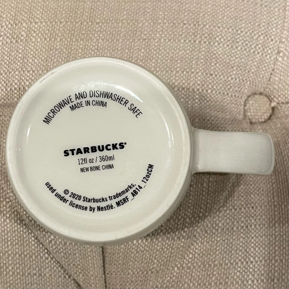Starbucks 2020 Swirl Textured Ceramic Coffee Mug 12oz Coffee Cup w/ Mermaid Logo